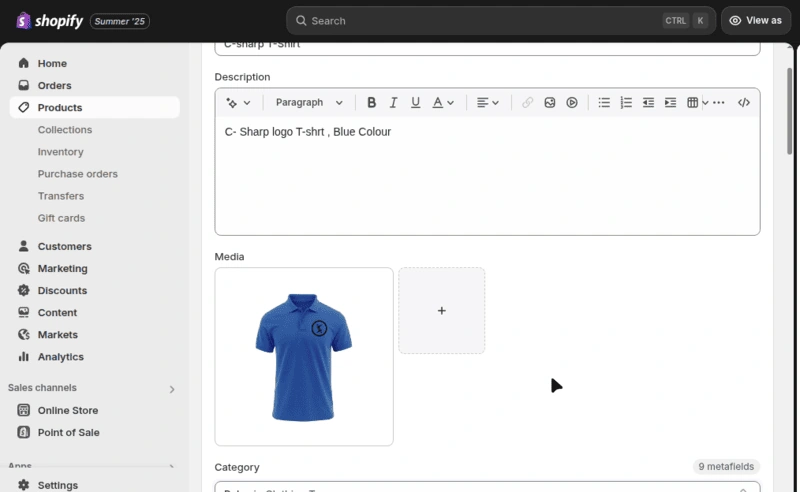 Adding Product