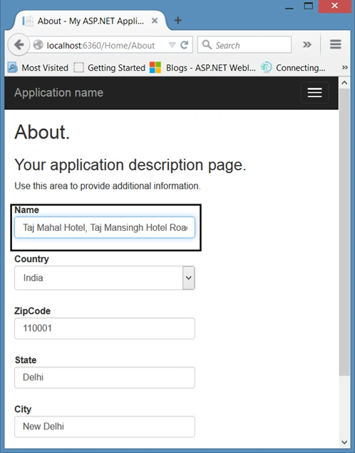 Place Details using MAP Place API