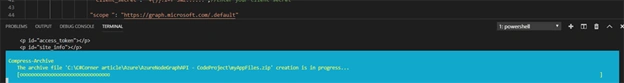 Integrating GraphAPI with Node.js App on Azure