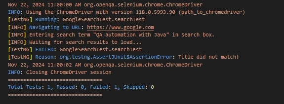 Output result