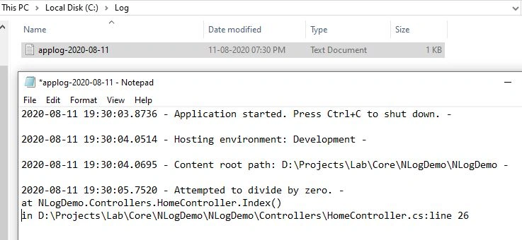 Integrating NLog With ASP.NET Core Web Application