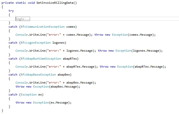 Exception handling