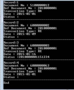 Program output
