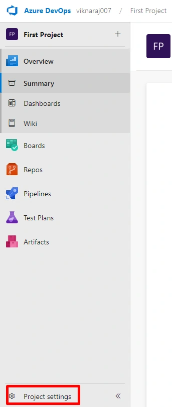 Select project setting