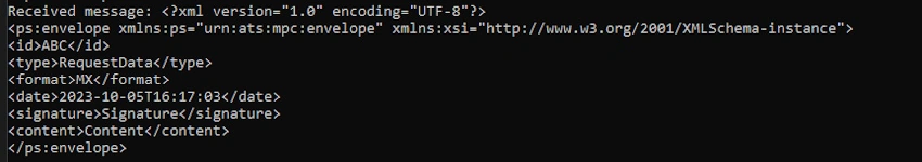 Console output