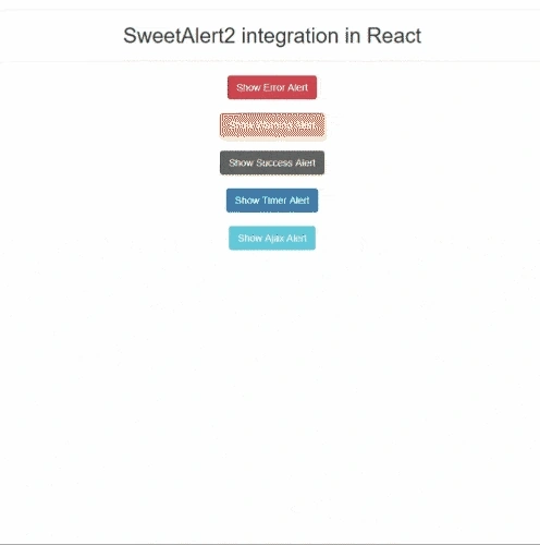 Integration Of SweetAlert2 In React