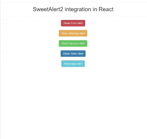 Integration Of SweetAlert2 In React