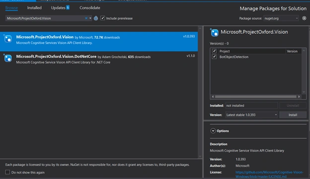 Microsoft Cognitive services