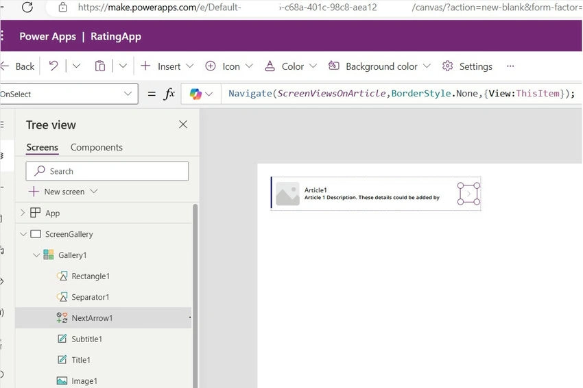 Design screen