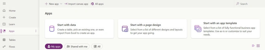 Apps option