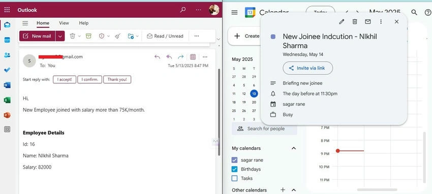 Employee details