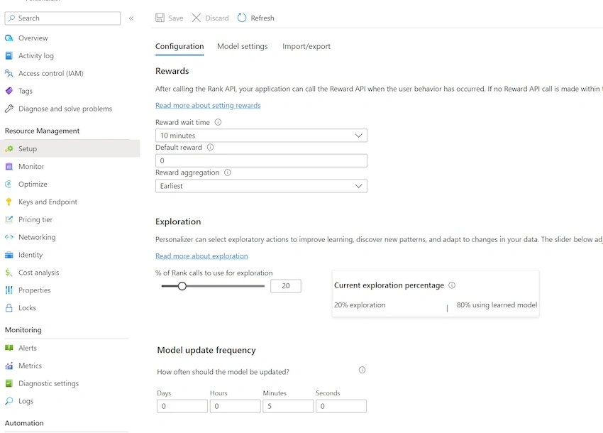 Azure Personalizer