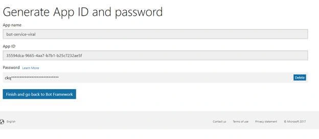 Bot service in Azure
