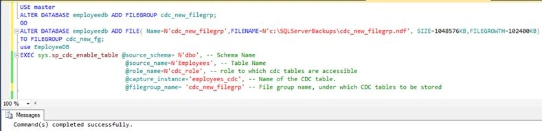 separate filegroup