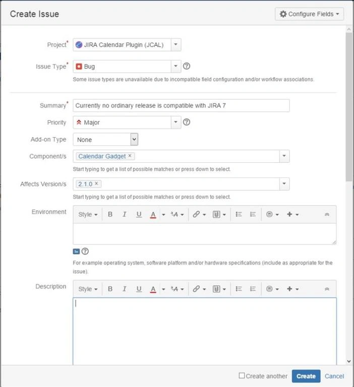 creating an issue