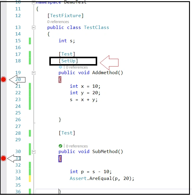 SetUp nunit