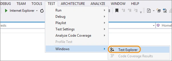 Visual Studio Test Explorer
