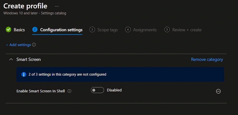 Create profile