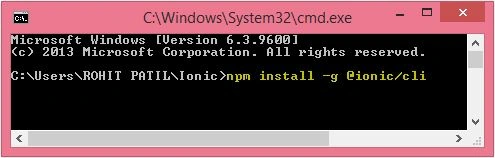 ionic cli installation