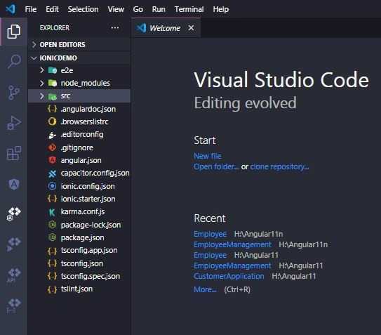 visual Studio code project structure