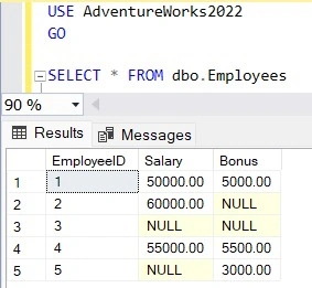 SQL returns UNKNOWN