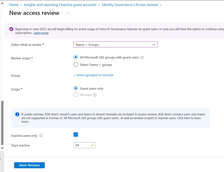 New access review