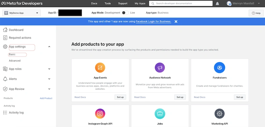App settings