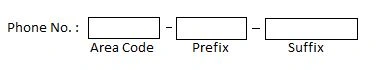 phone number input fields