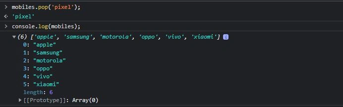 Remove the last element of the array