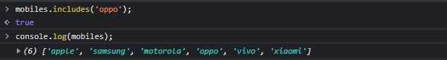 Checks if the array contains an element