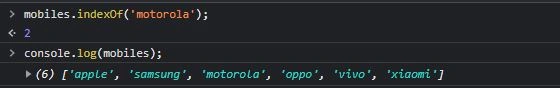 Return indexOf the element
