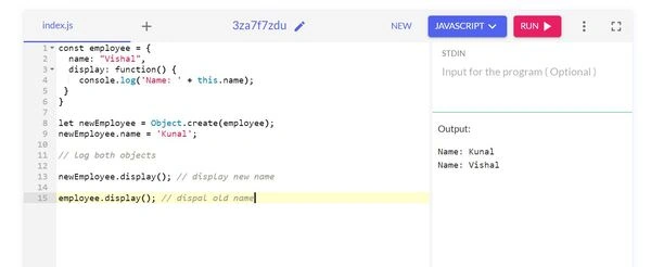 Object.create(object)