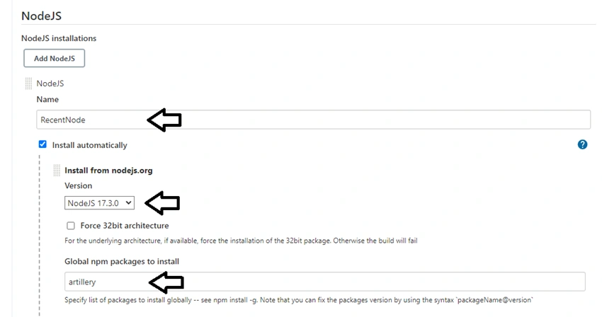 Jenkins - Artillery Tool Integration using NodeJs
