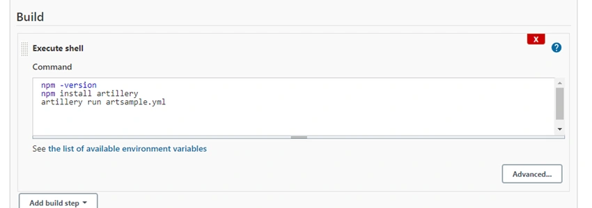Jenkins - Artillery Tool Integration using NodeJs