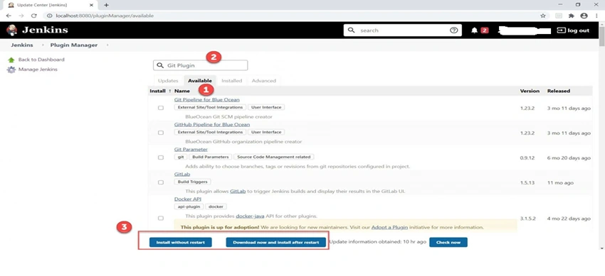 How to install the Git plugin in Jenkins
