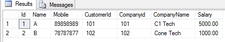 Multiple tables