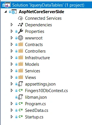 jQuery DataTables With ASP.NET Core Server Side Processing