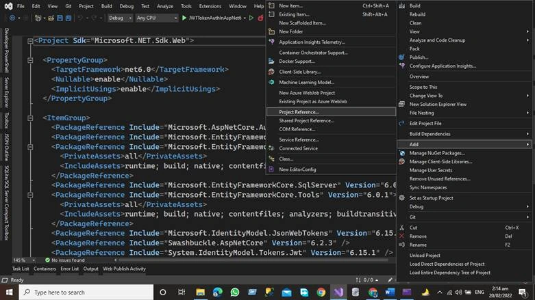 JWT Token Authentication in Asp.net Core 6 Web API Using Three Tier Architecture