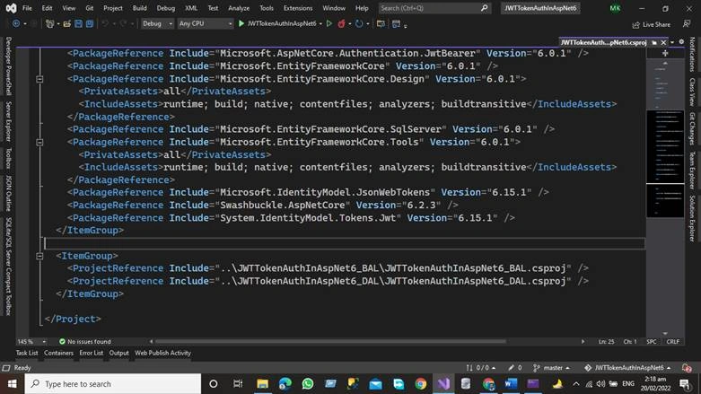 JWT Token Authentication in Asp.net Core 6 Web API Using Three Tier Architecture
