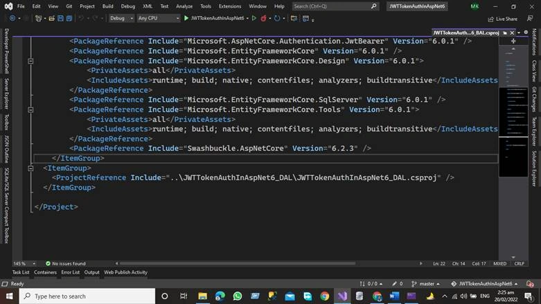 JWT Token Authentication in Asp.net Core 6 Web API Using Three Tier Architecture