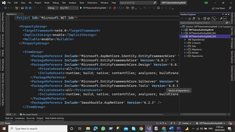 JWT Token Authentication in Asp.net Core 6 Web API Using Three Tier Architecture