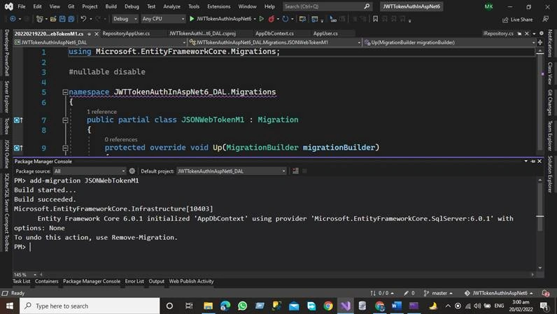 JWT Token Authentication in Asp.net Core 6 Web API Using Three Tier Architecture