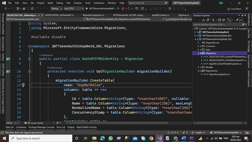 JWT Token Authentication in Asp.net Core 6 Web API Using Three Tier Architecture