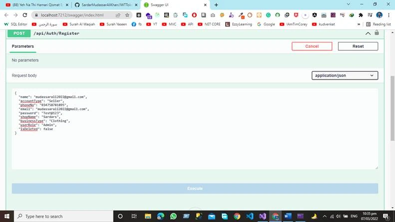 JWT Token Authentication in Asp.net Core 6 Web API Using Three Tier Architecture
