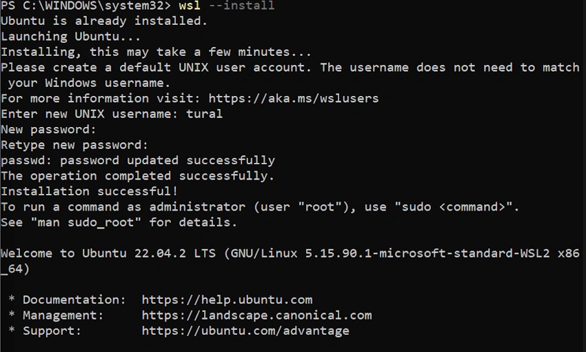 Install WSL