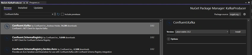 Kafka with Dotnet Core