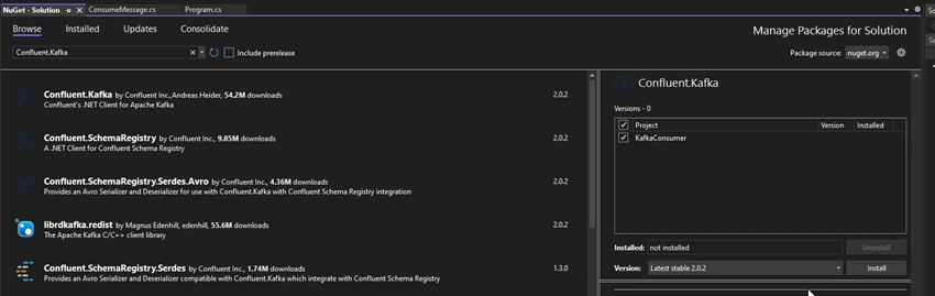 Kafka with Dotnet Core