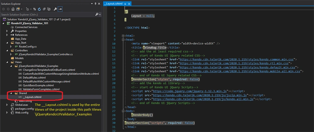 Kendo UI jQuery Validator