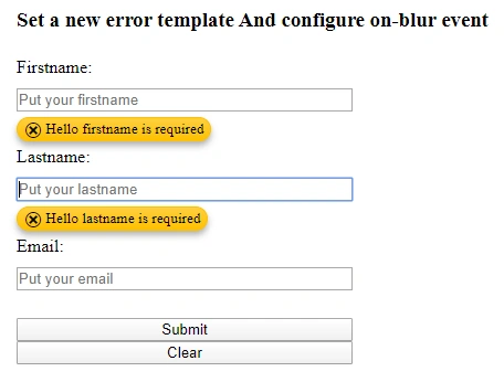 Kendo UI jQuery Validator