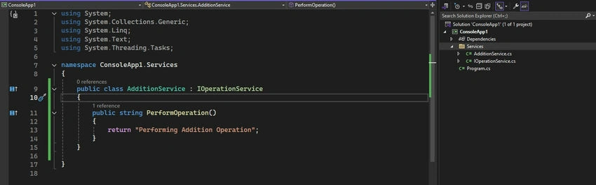 Following code